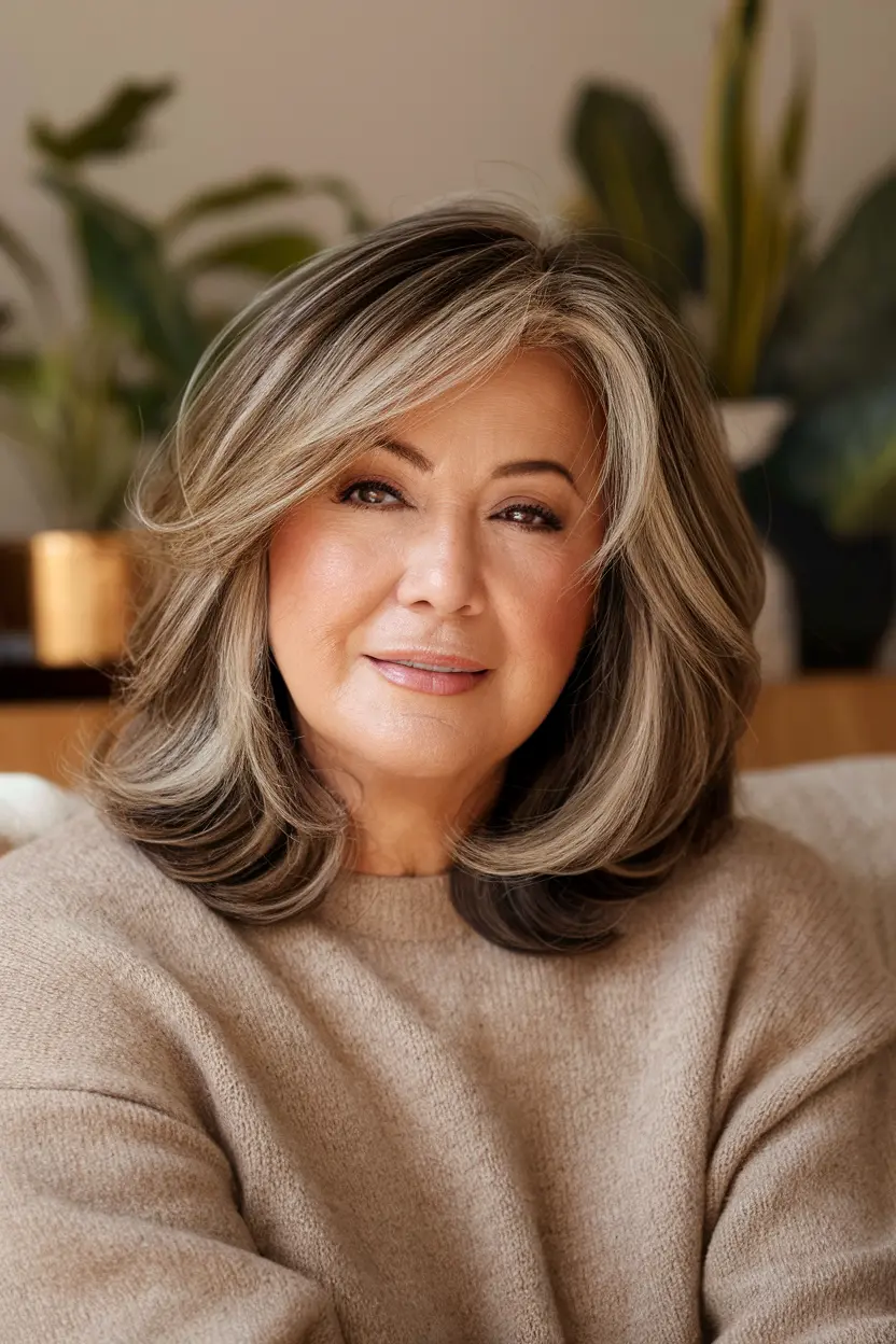 40 Trendy Hairstyles for Women Over 50 with Round Faces 29 15. Face Framing Layers