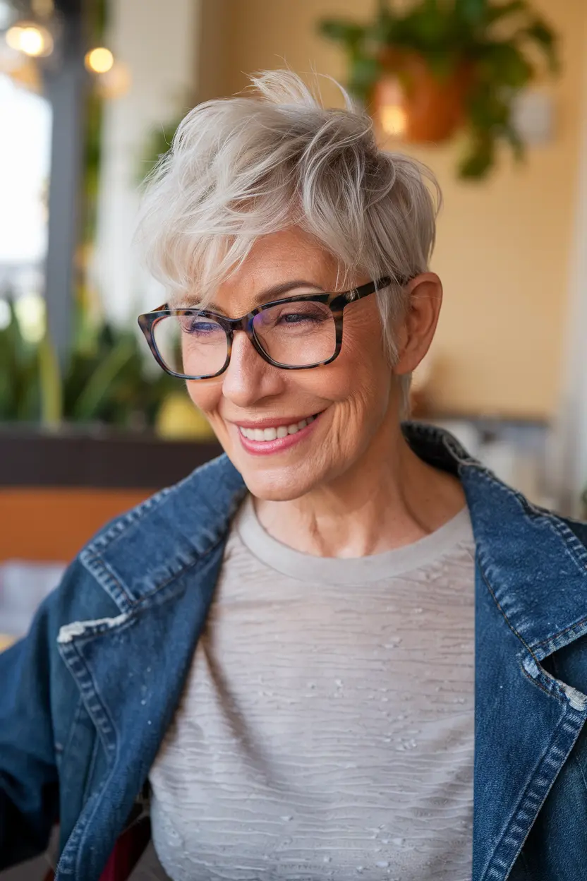 Best Hairstyles for Women Over 70 with Glasses 29 15. Salt and Pepper