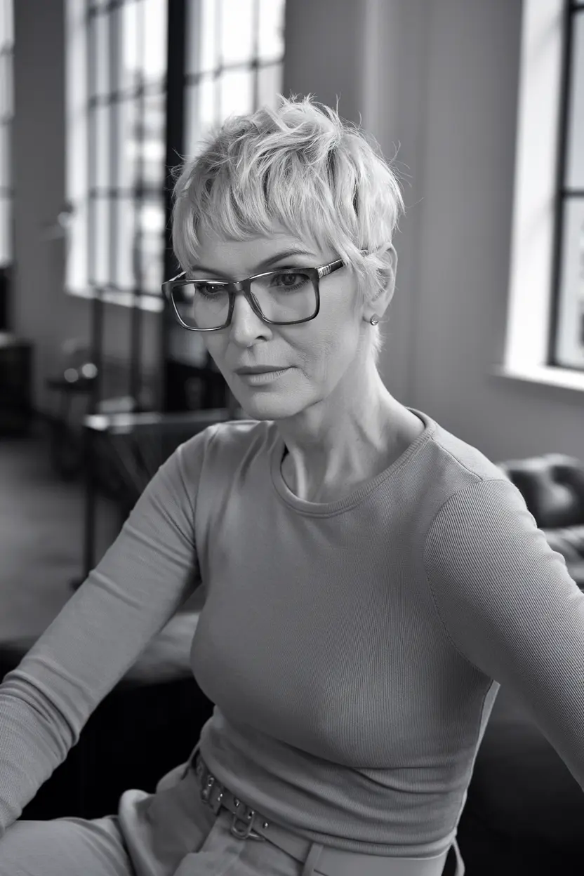 Best Hairstyles for Women Over 70 with Glasses 35 18. Platinum Piecey