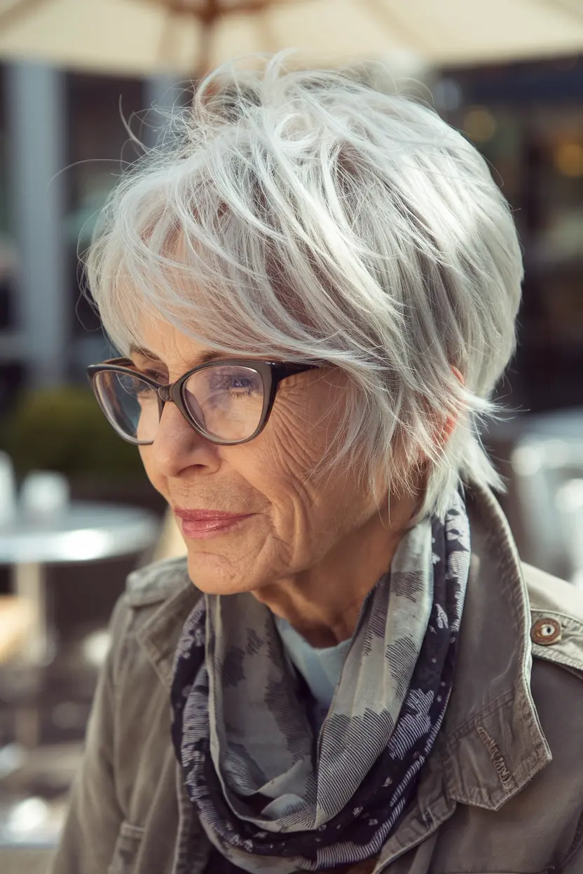 Best Hairstyles for Women Over 70 with Glasses 53 27. Tousled Swept Back