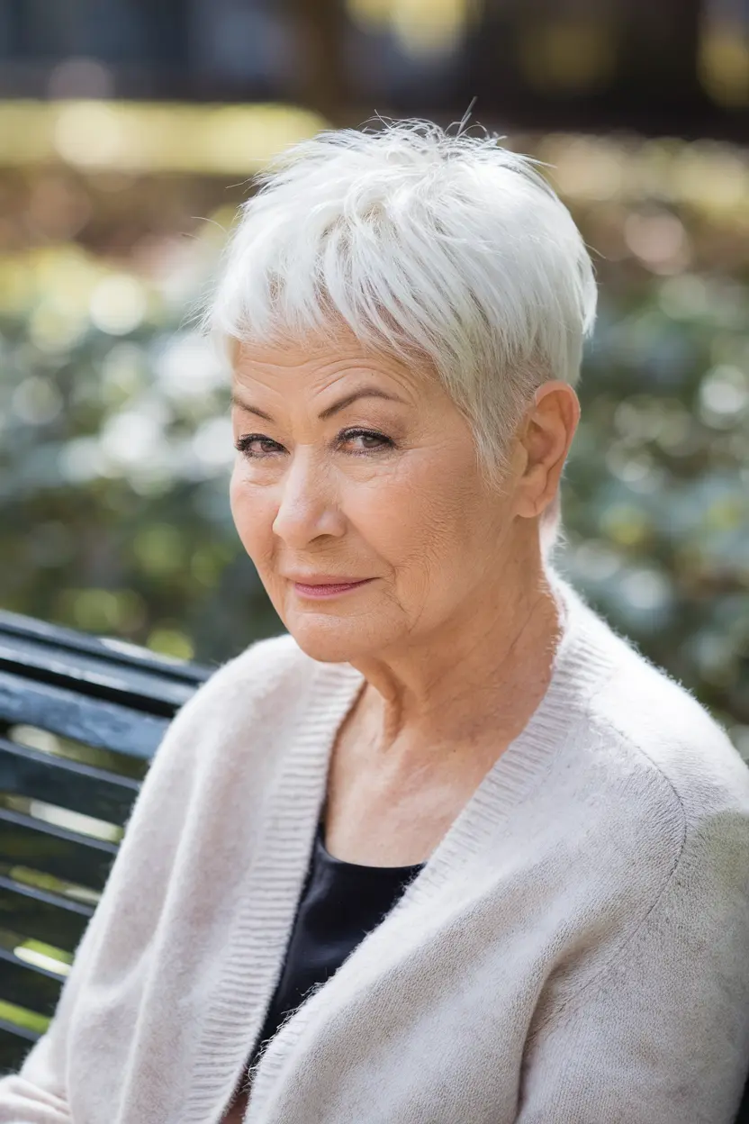 40 Trendy Hairstyles for Women Over 50 with Round Faces 57 29. White