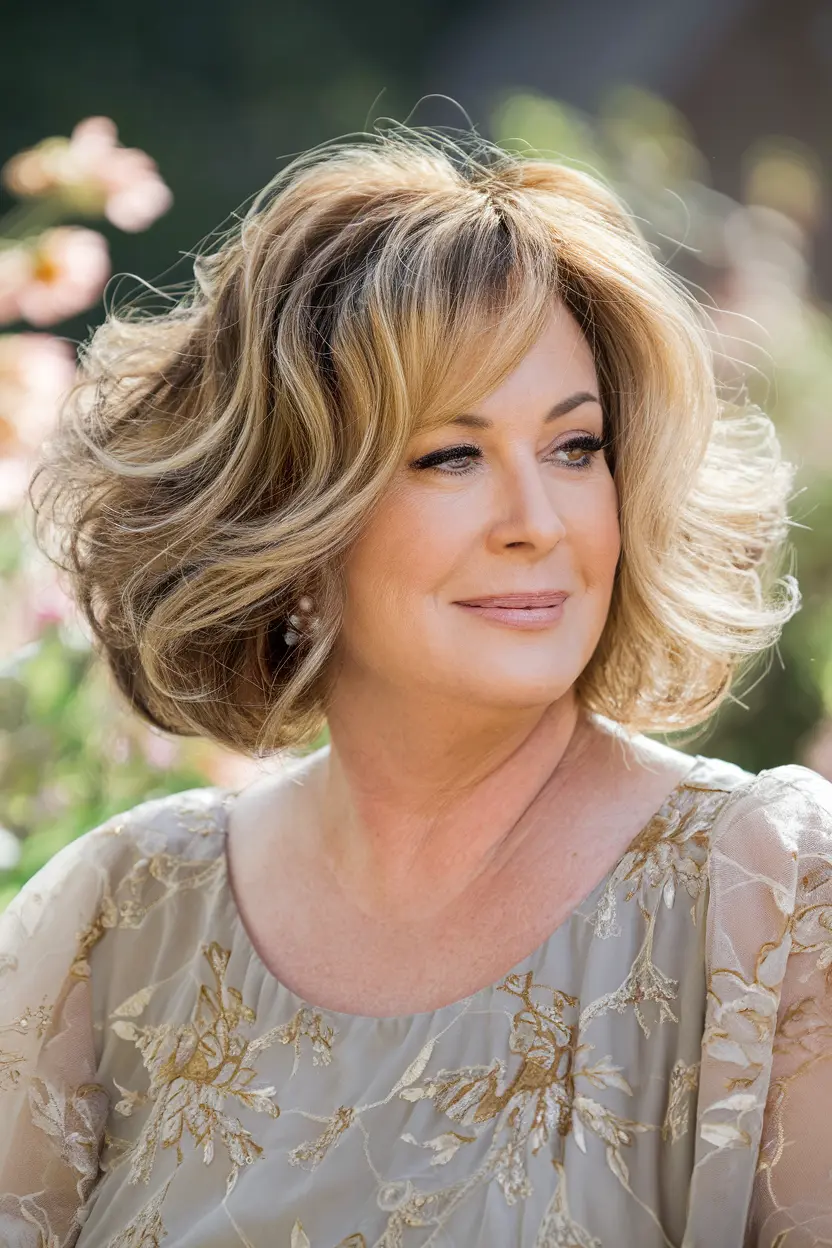 40 Trendy Hairstyles for Women Over 50 with Round Faces 67 34. Faux Lob