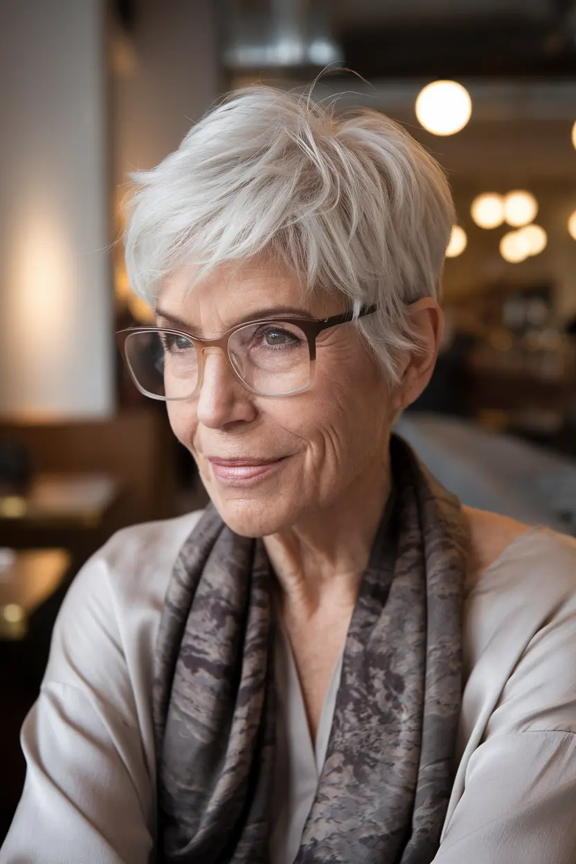 Best Hairstyles for Women Over 70 with Glasses 79 40. Textured Crop