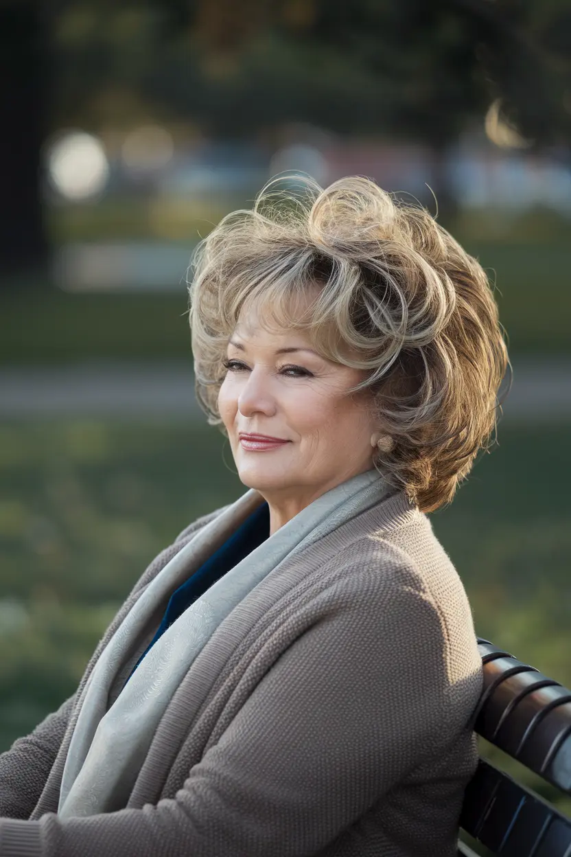 40 Trendy Hairstyles for Women Over 50 with Round Faces 9 5. Curly Layered Bob 1