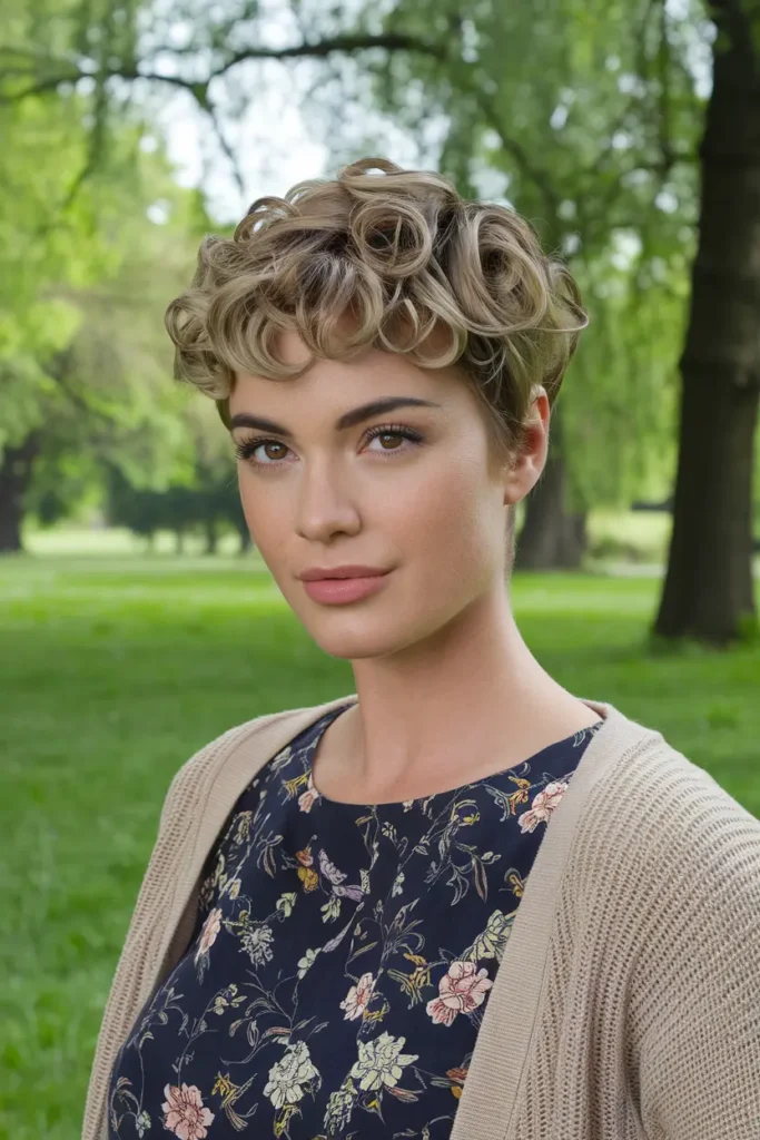 39. Curled Short Pixie 1