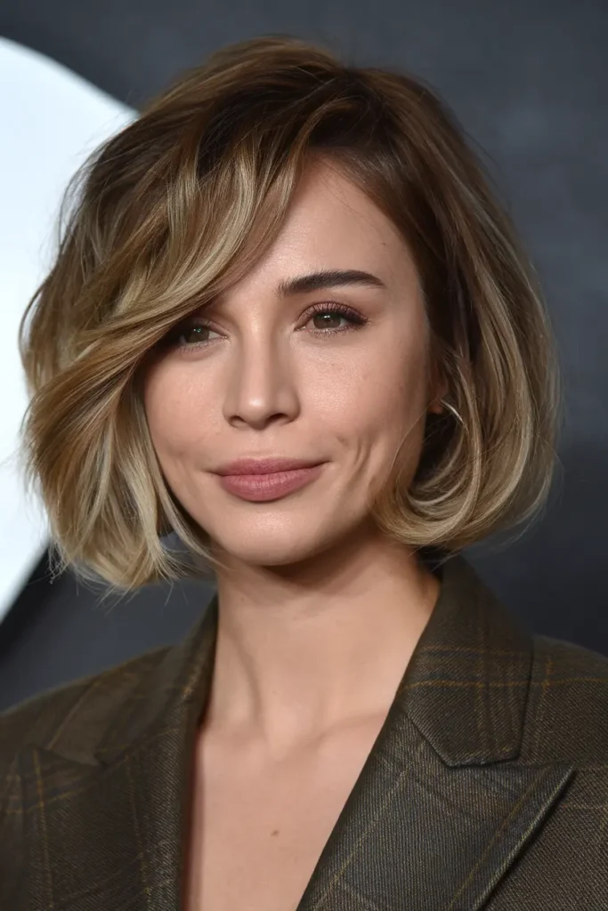 40. Layered Short Bob with Volume 1