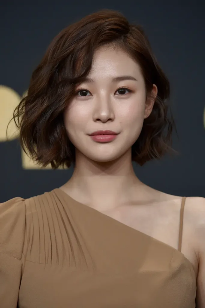 46 Best Korean Short Haircuts to try in 2025 25 13. Wavy Bob