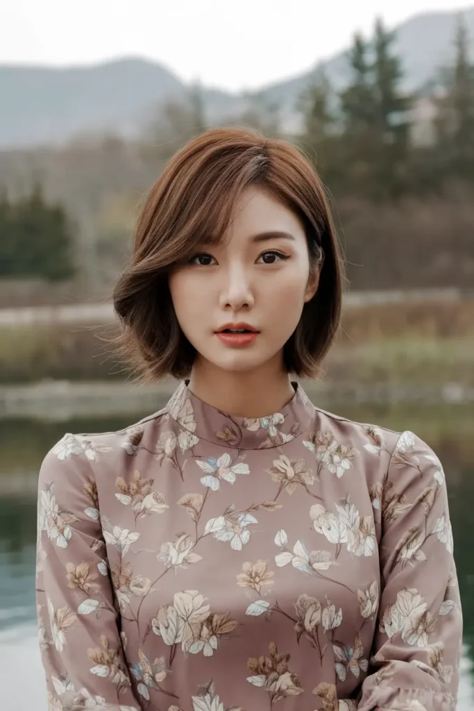 46 Best Korean Short Haircuts to try in 2025 35 18. Side Swept Bangs