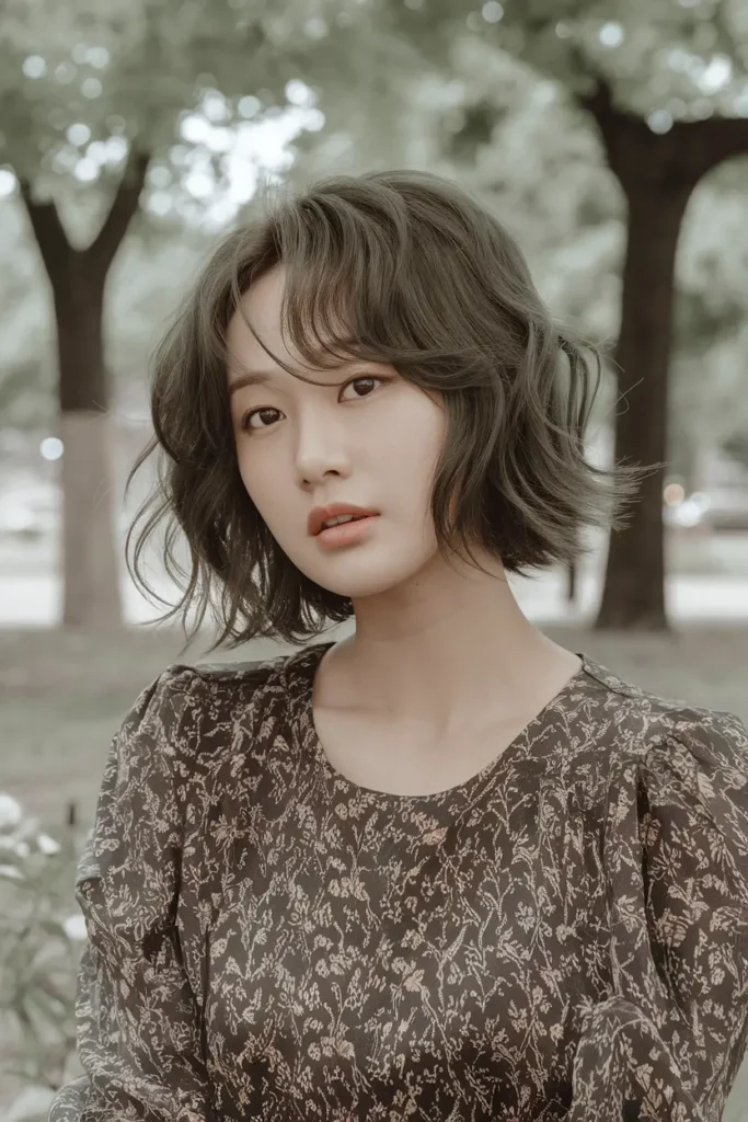 46 Best Korean Short Haircuts to try in 2025 55 28. Wavy Lob
