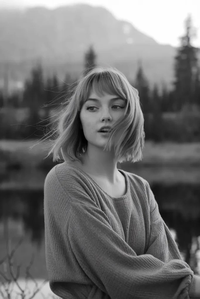 medium length shag haircuts 3. Curtain Bangs with Beach Waves