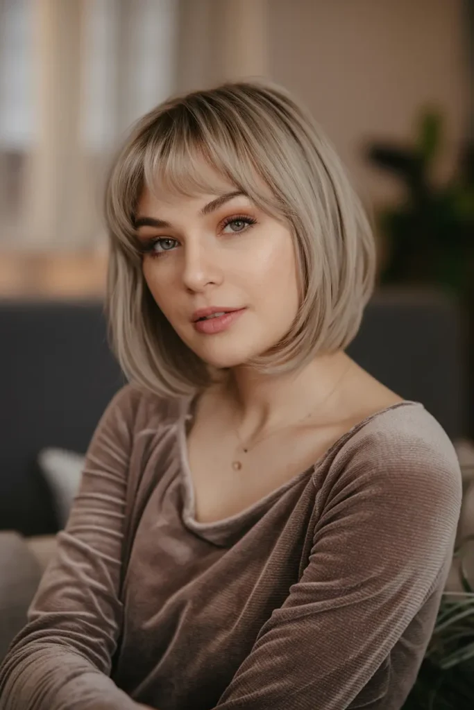 medium length shag haircuts 4. Swooping Bangs Bob Haircut