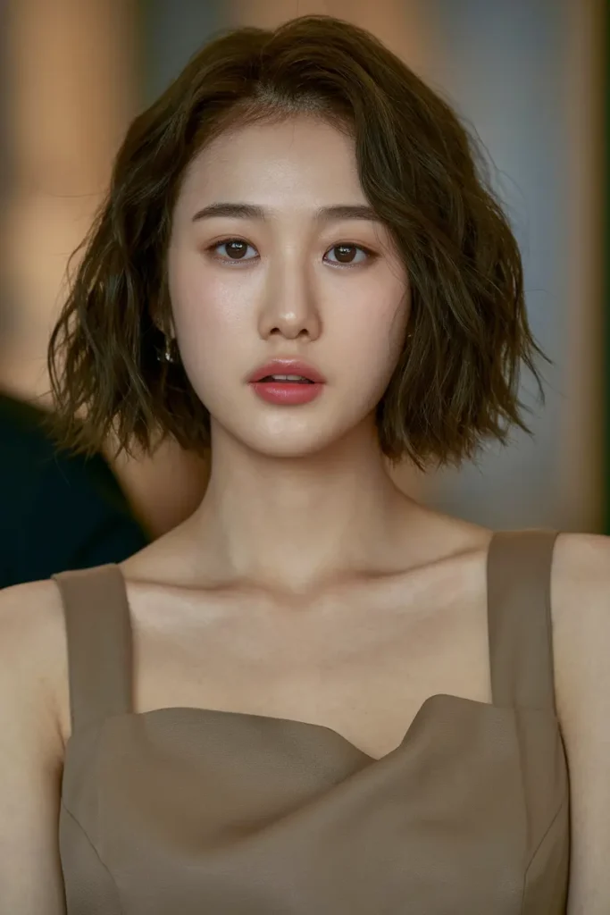 46 Best Korean Short Haircuts to try in 2025 81 41. Short Wavy Korean Bob