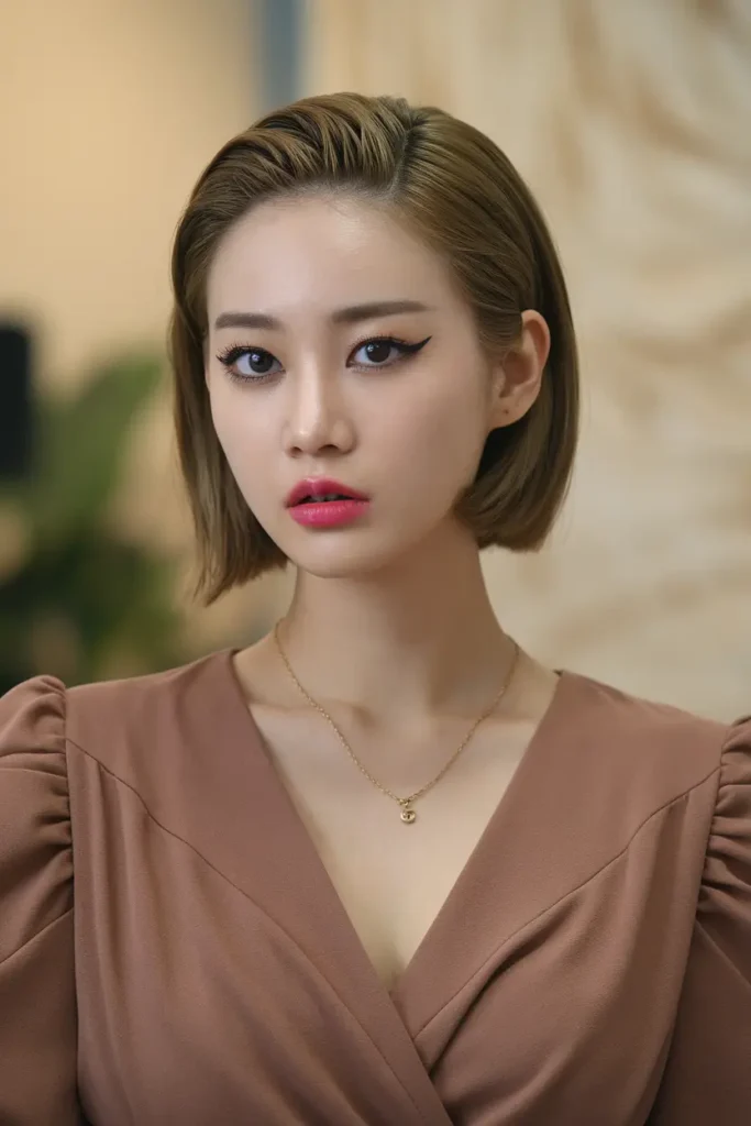 46 Best Korean Short Haircuts to try in 2025 91 46. Slicked Bob with Volume