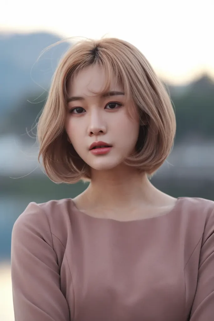 46 Best Korean Short Haircuts to try in 2025 9 5. Rose Gold Lob
