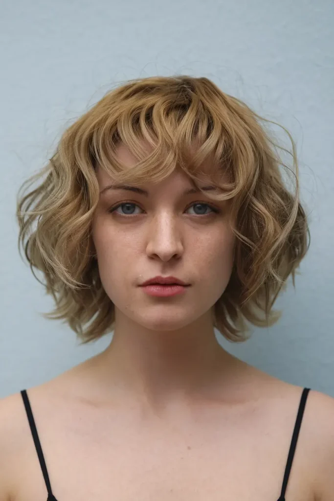 12. Curly Butterfly Haircut for Medium Length Hair