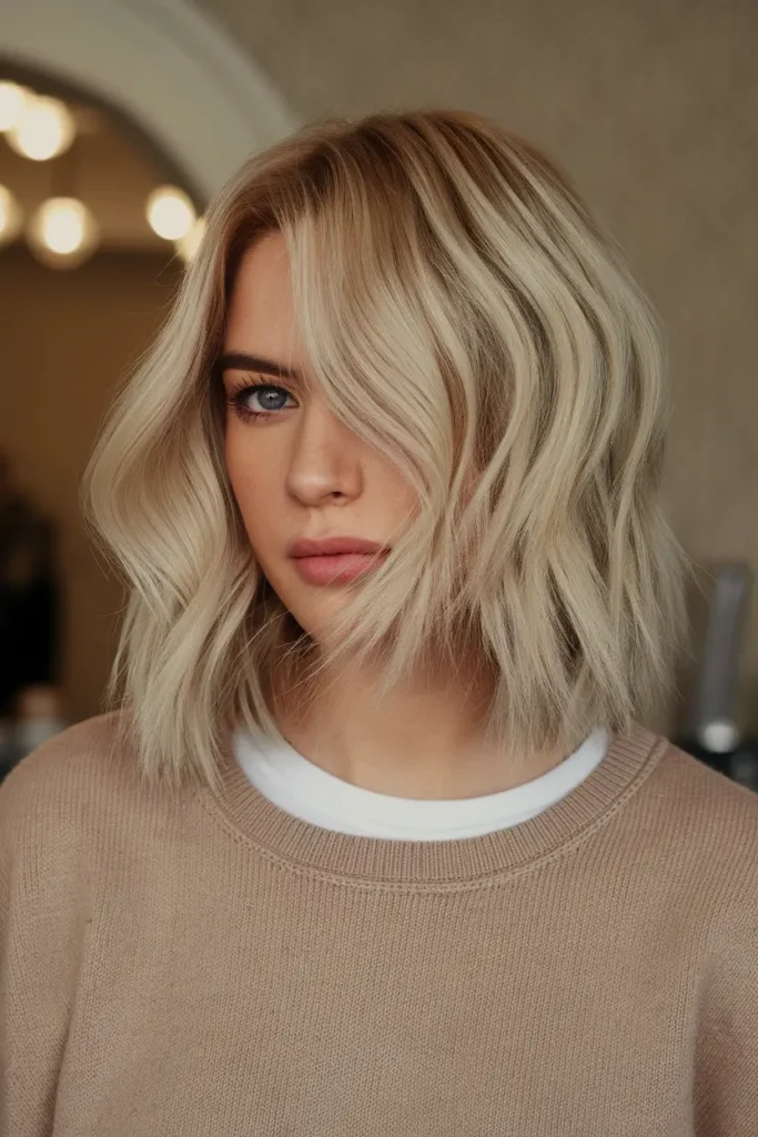 14. Blonde Butterfly Haircut with Soft Waves
