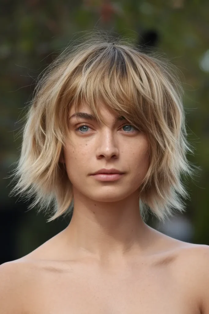 16. Choppy Butterfly Haircut with Voluminous Ends