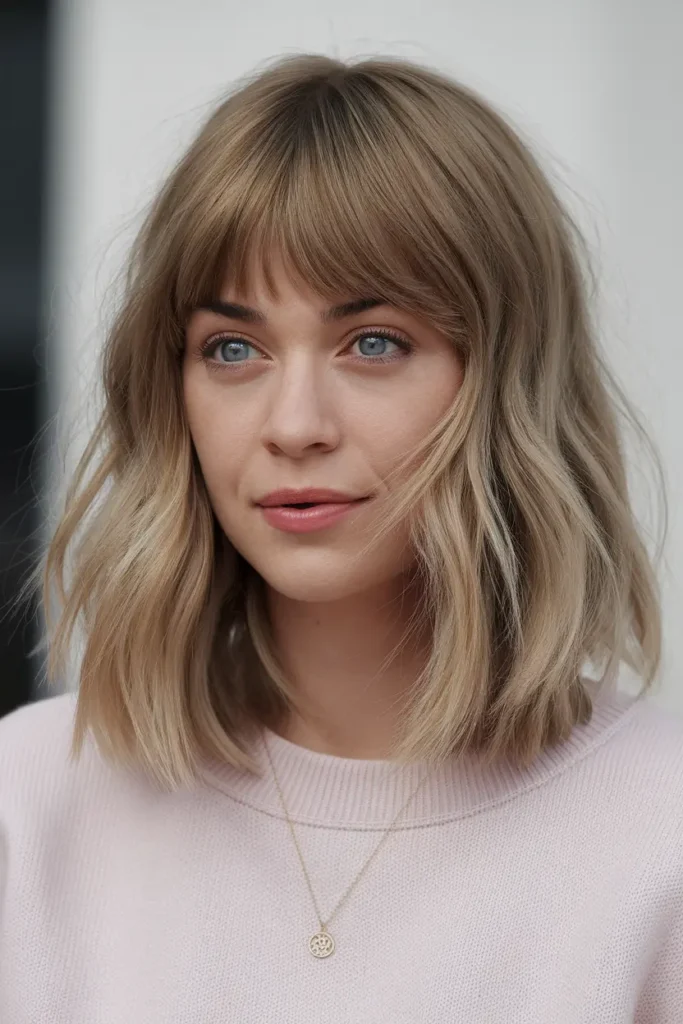 2. Medium Length Butterfly Haircut with Curtain Bangs