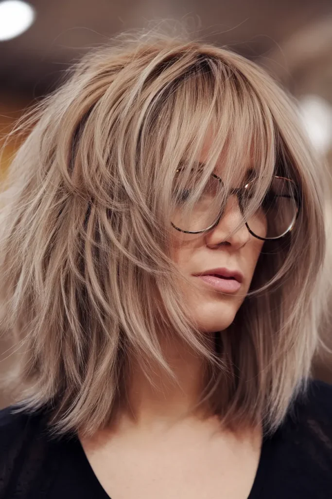 25. Shaggy Butterfly Cut for Medium Hair