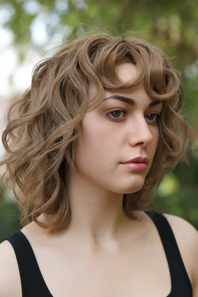 32. Butterfly Haircut with Subtle Layers for Medium Length Curls