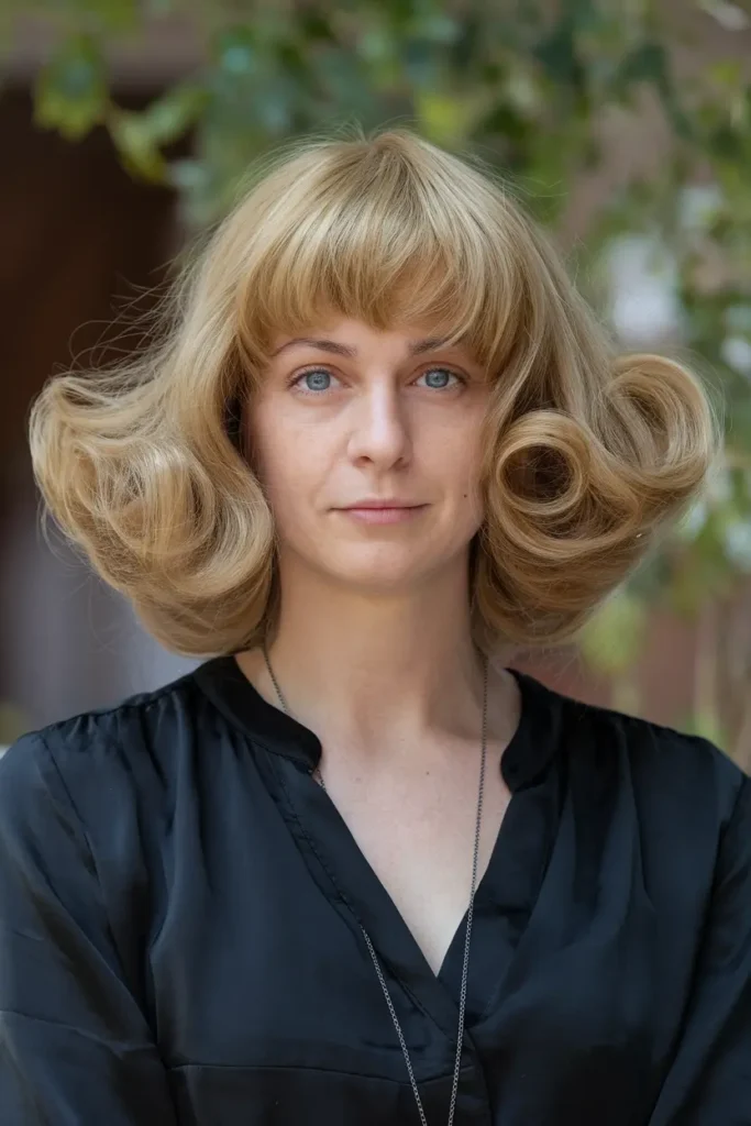 39. Medium Butterfly Haircut with Voluminous Curls