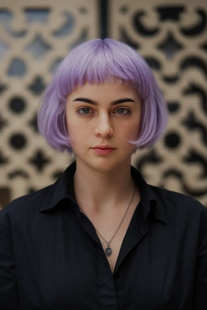 Butterfly Haircuts for Short Hair You’ll Obsess Over 11 6. Purple Butterfly Cut Hair