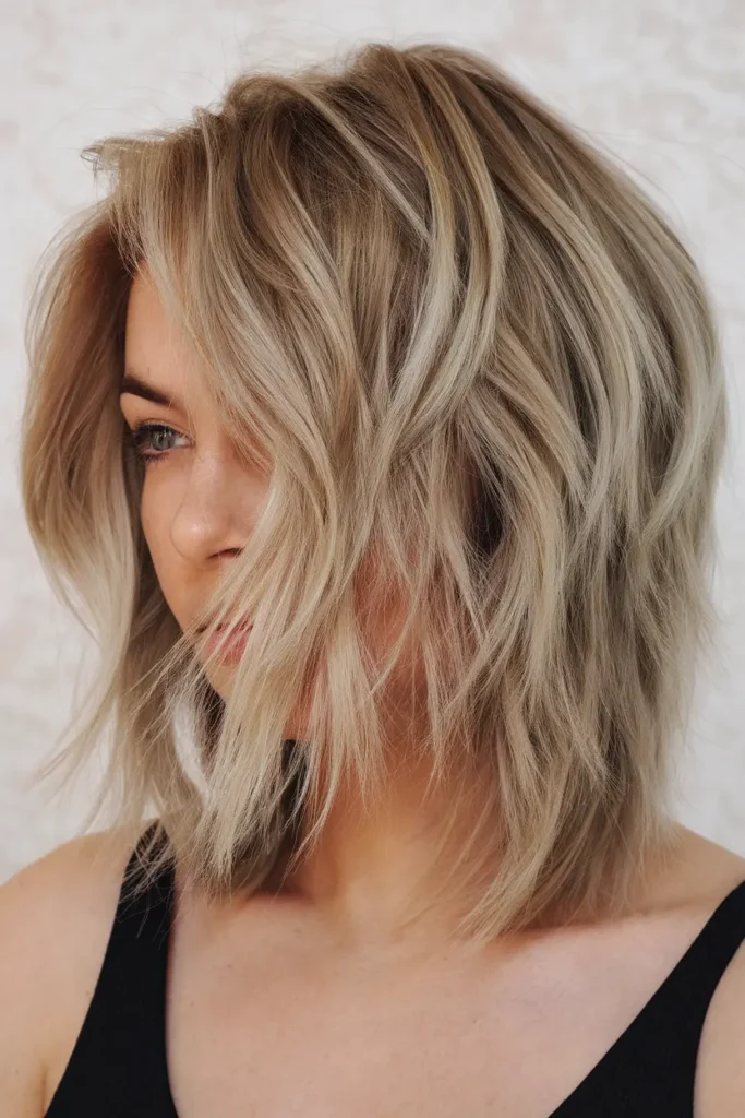 6. Textured Butterfly Haircut for Medium Hair