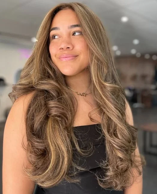 Caramel Highlights on Brown Hair