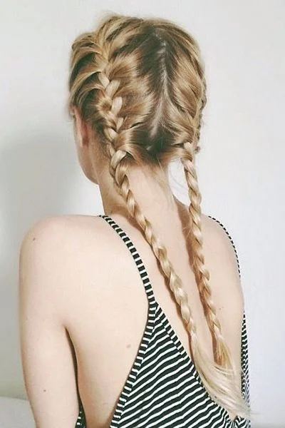 Double French Braid Pigtails