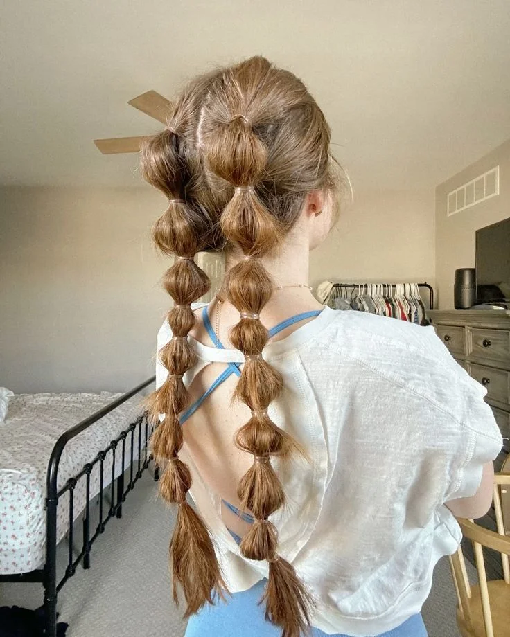 Classic Bubble Braid Pigtails