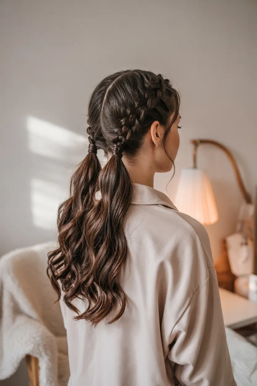 1. Classic Half Up Braided Pigtails