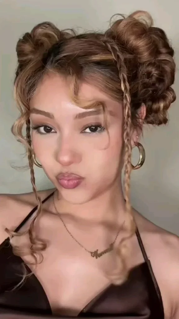 Side-Parted Pigtail Buns