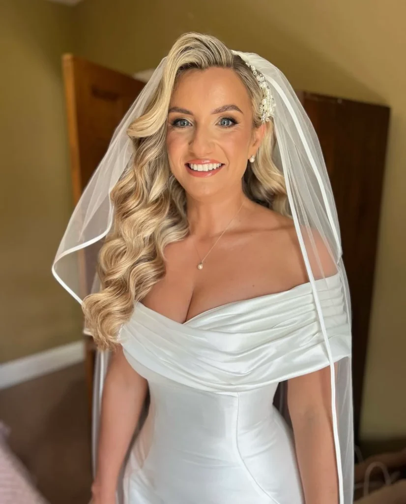 Vintage Wave Updo with Veil