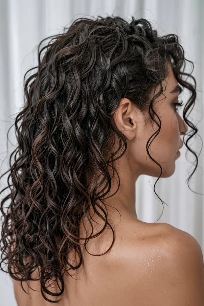 10. Wet Look Curly Waves