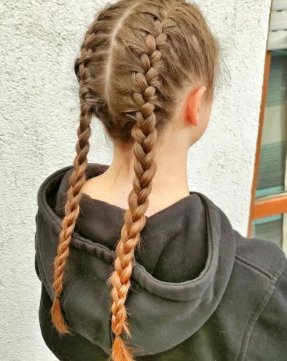 Micro French Braid Pigtails