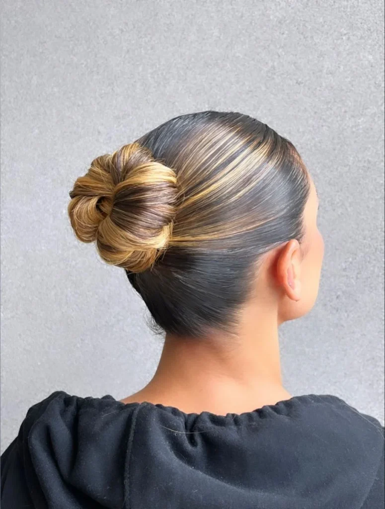 Sleek Straight Updo