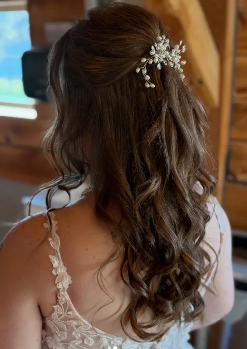 Sparkle Pin Half Up Wedding Hair