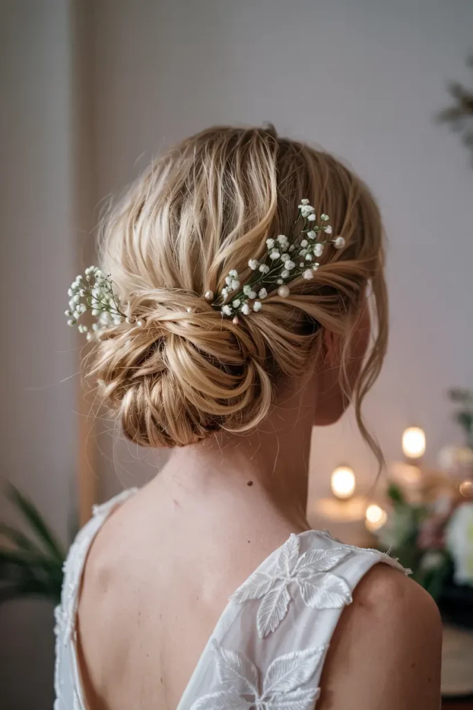 11. Textured Chignon Bridal Hair
