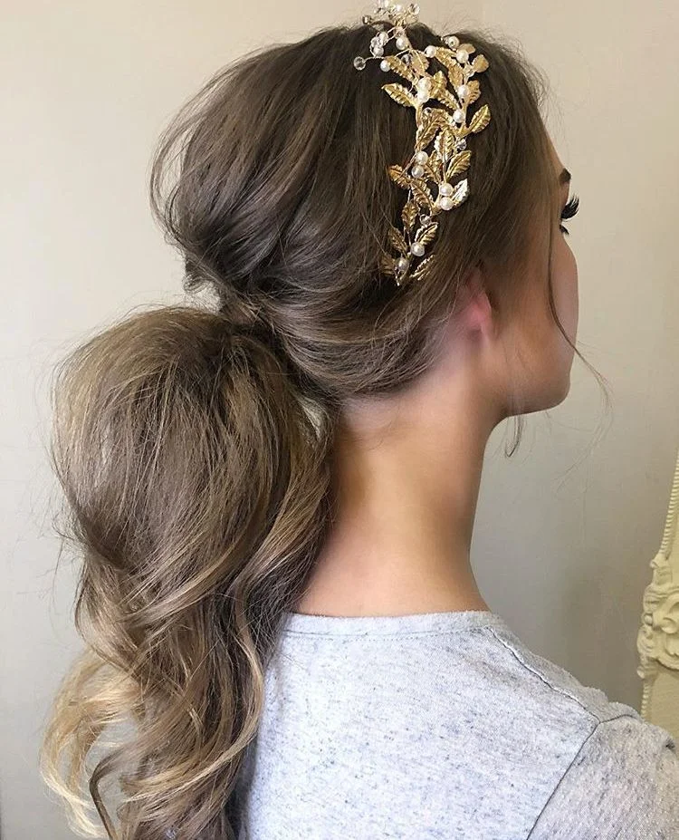 Textured Glam Bridal Ponytail