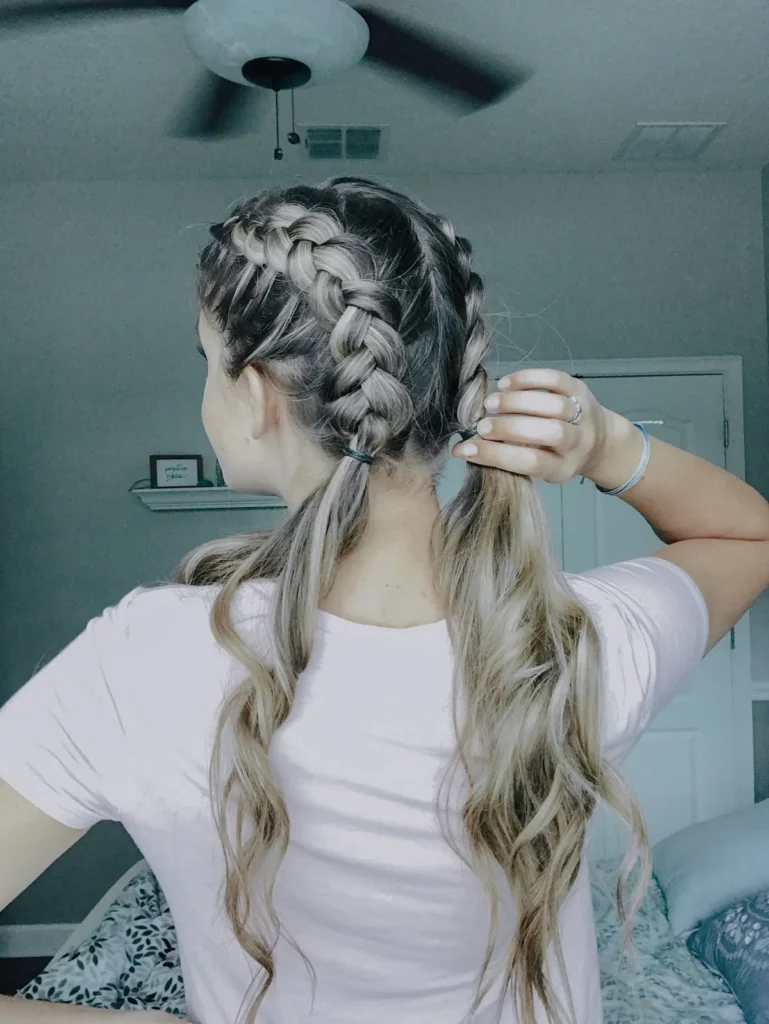 Braided Pigtails with Loose Curls