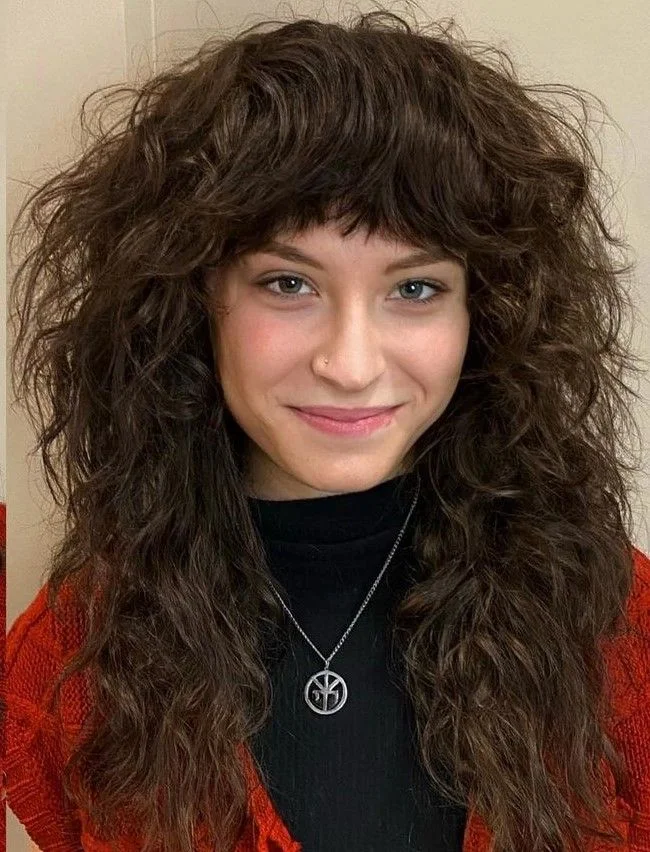 Voluminous Wolf Cut with Bangs