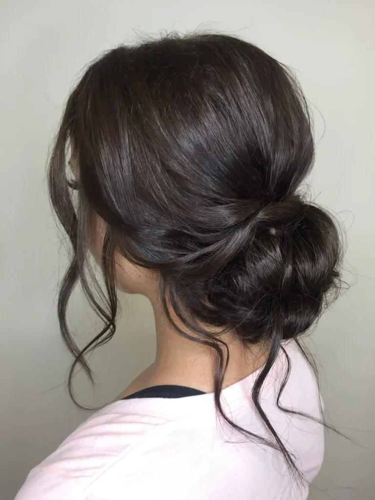 Soft Curly Low Bun