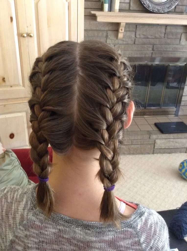 Short Hair French Braid Pigtails