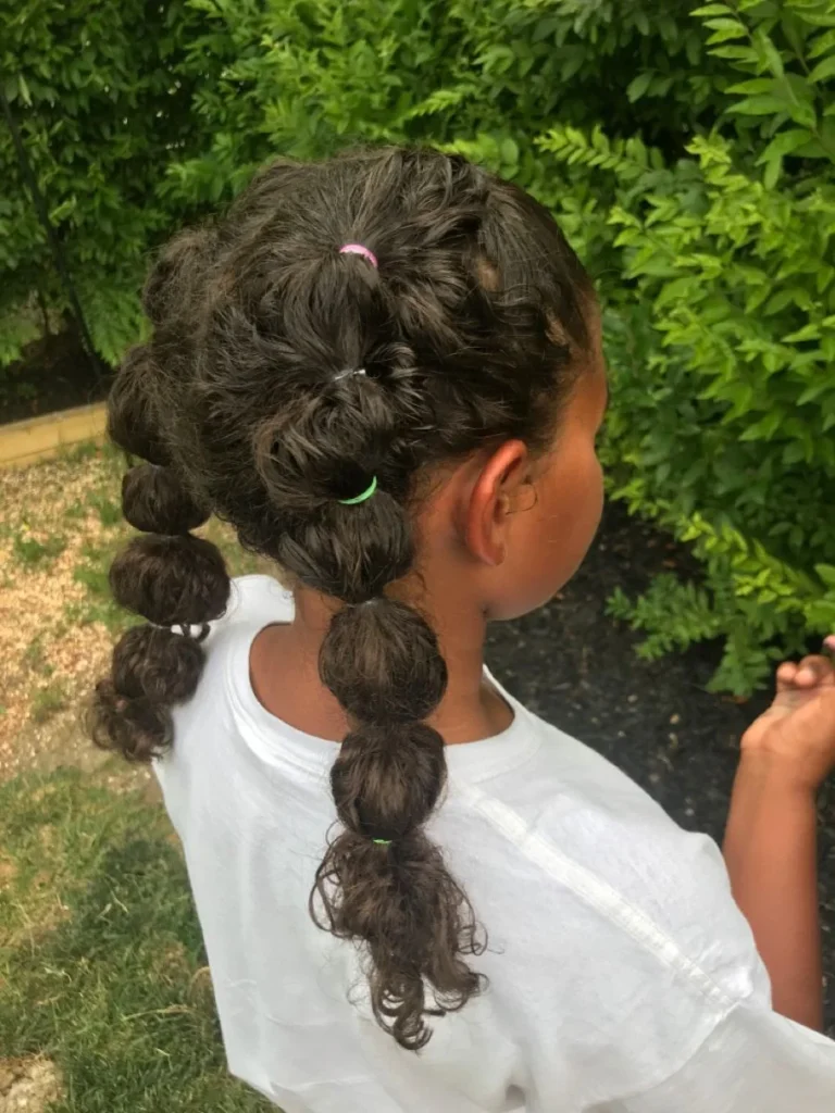 Bubble Pigtails with Curly Ends
