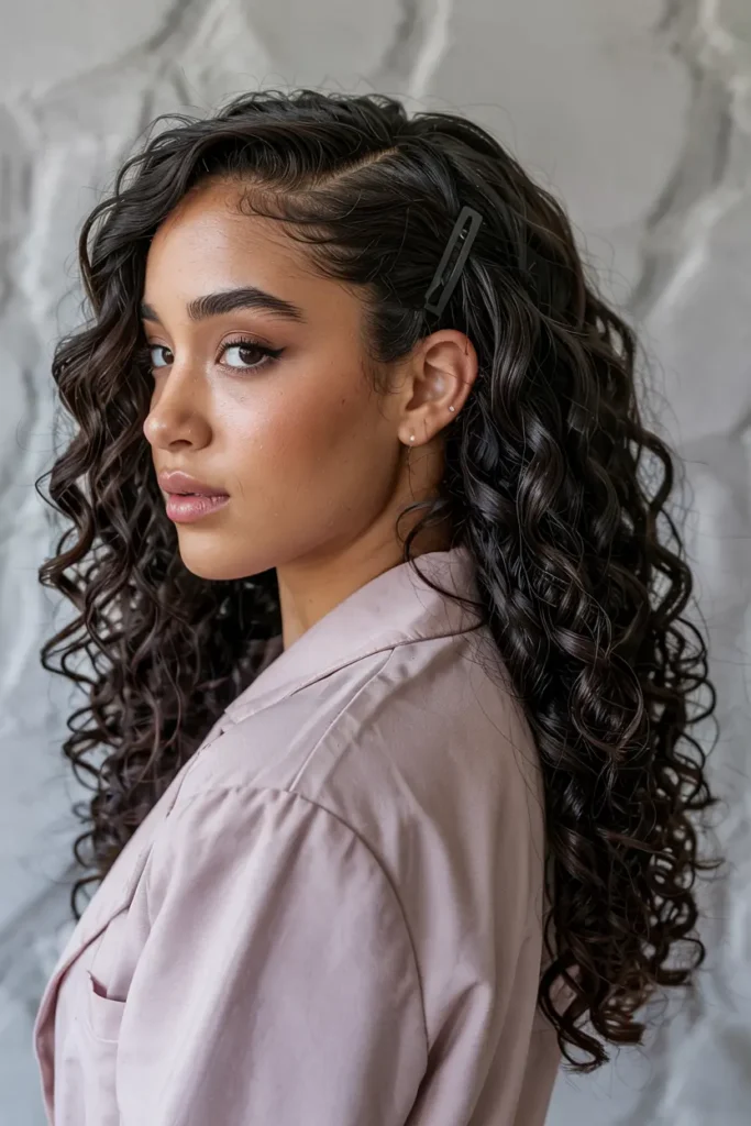 13. Curly Side Part Twist