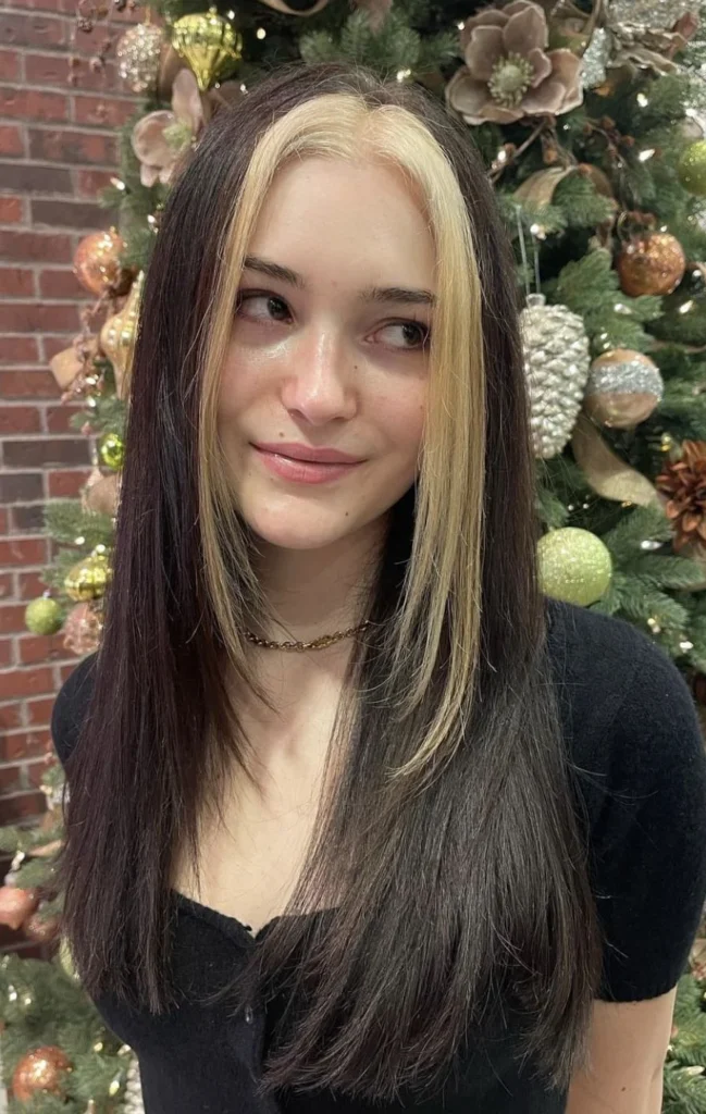 Straight Hair with Color Pop