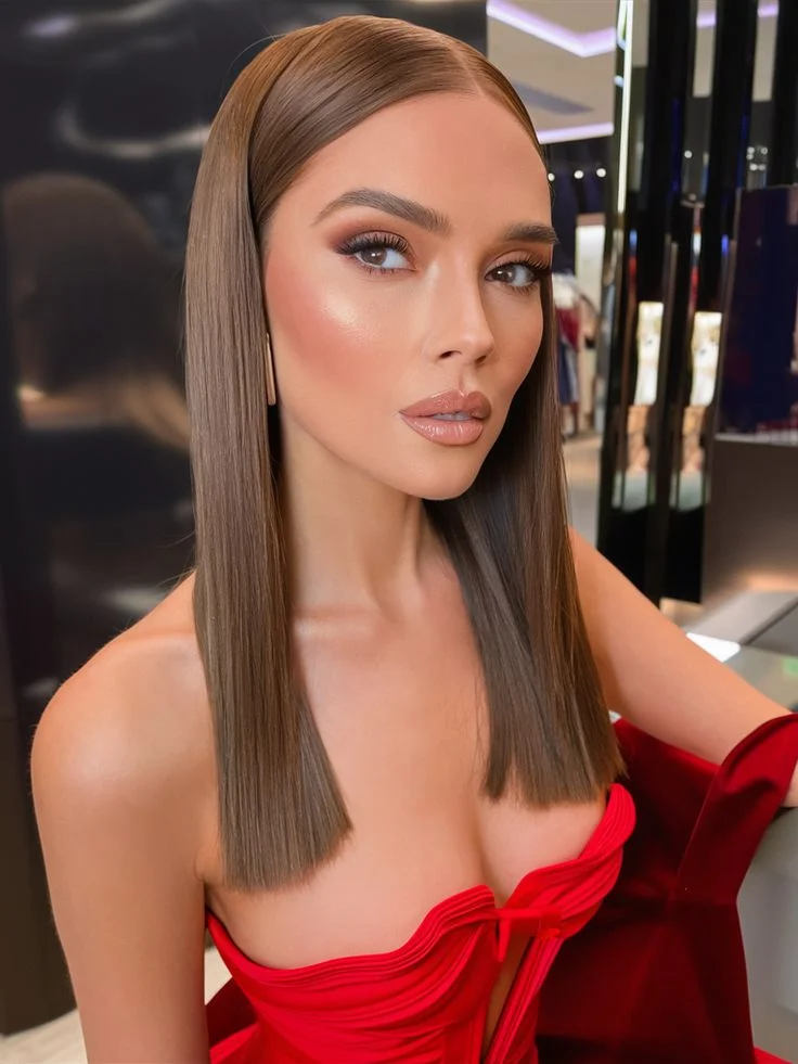 Sleek Straight Hair Down