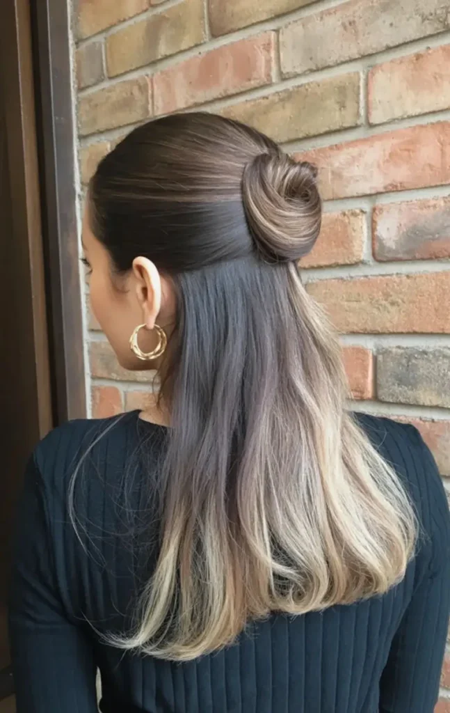 Smooth Straight Half-Up