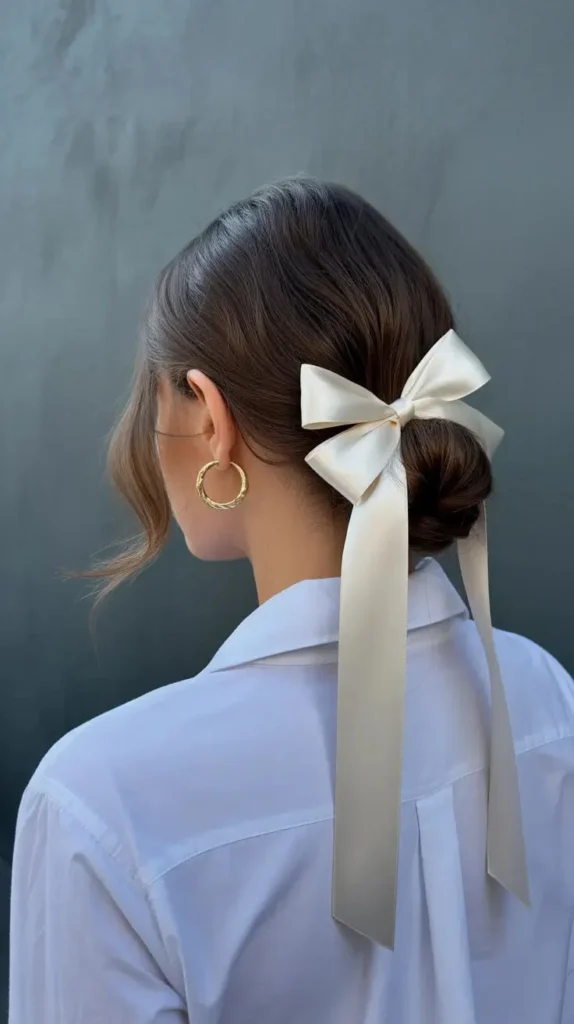 low Bun with Ribbon Wrap