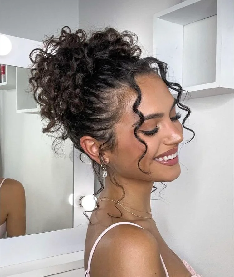 Curly High Bun